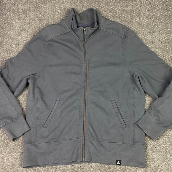 American Giant Jacket Sweatshirt Men's XL Gray Moto Full Zip Sweater Made in USA - Picture 1 of 15